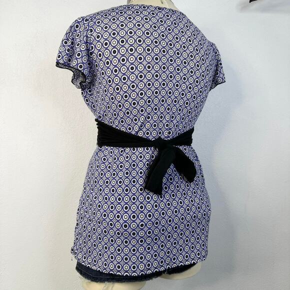 Y2K 00s Babydoll Printed Short Sleeve Top Size Large - Picture 4 of 7